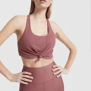 Alo Yoga Ribbed Knot Sports Bra Rosewood - size S